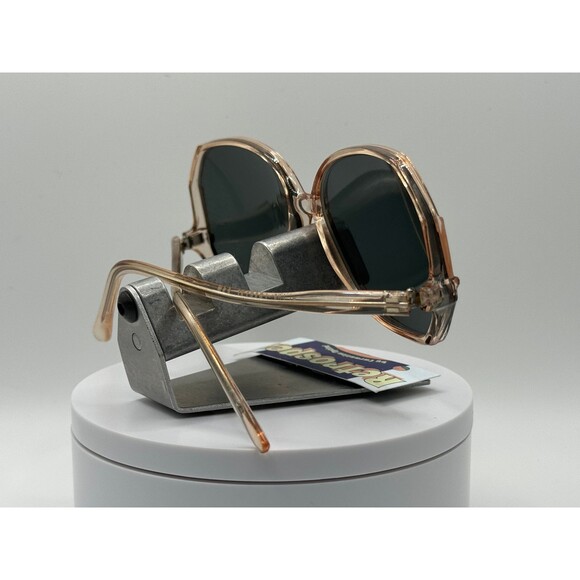 Vintage Oversize Sunglasses NOS Drop Temple Green Lens Black Crystal Frame 80s main image 6